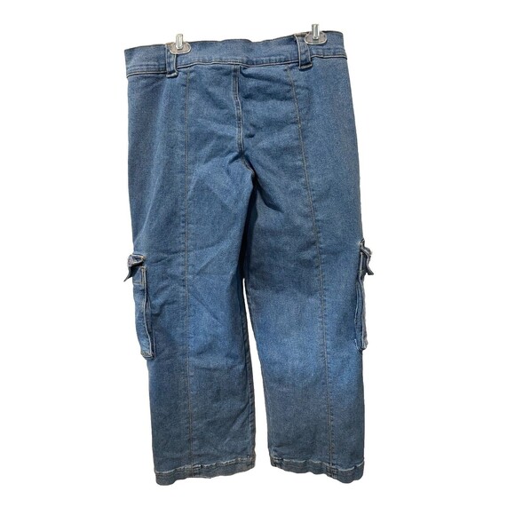 Forever x Frankie & The Studs Women Jeans XL Blue Cargo Grunge Skater Y2K - Picture 6 of 8